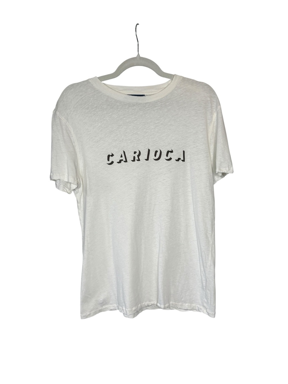Frescobol Carioca Logo Cotton Linen T-Shirt Size L White